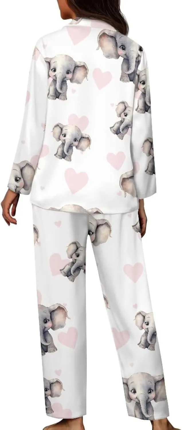 Modysero Two Piece Pajama Set Long Sleeve Loose Fit Collar Neck Novelty Pattern Mans Womens Loungerwear Set with Pocket