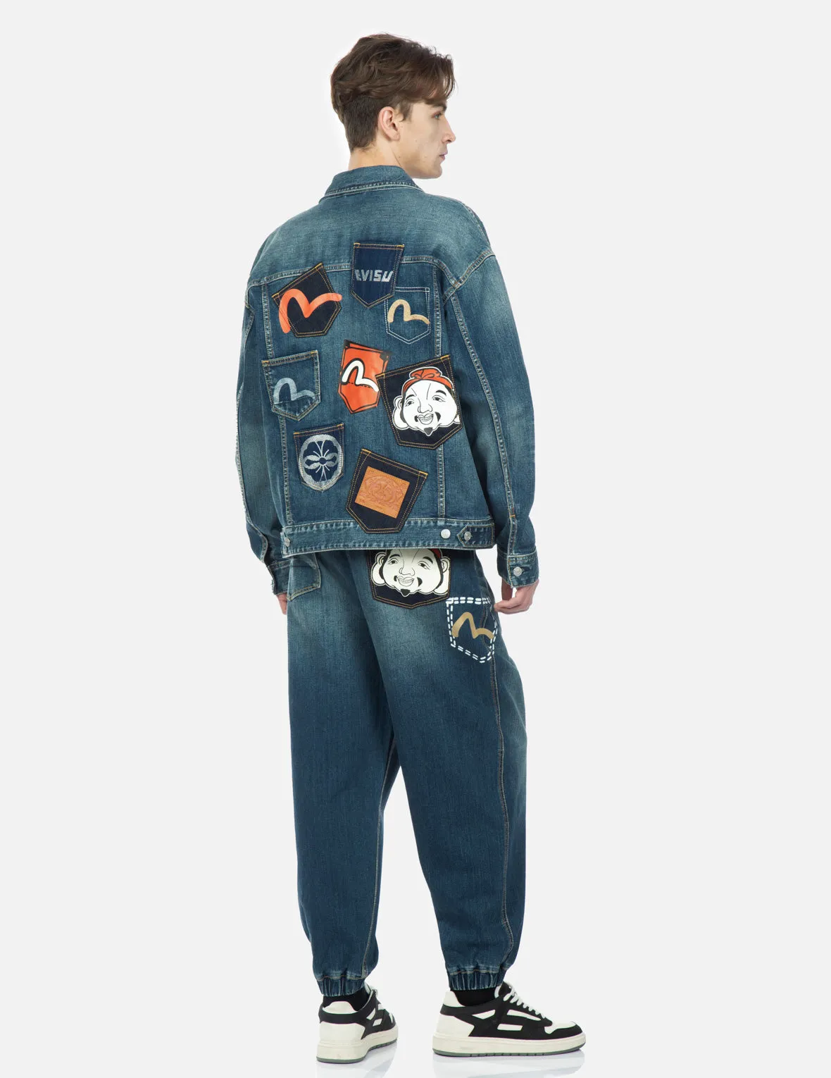 Multi-Pocket Washed Denim Jacket