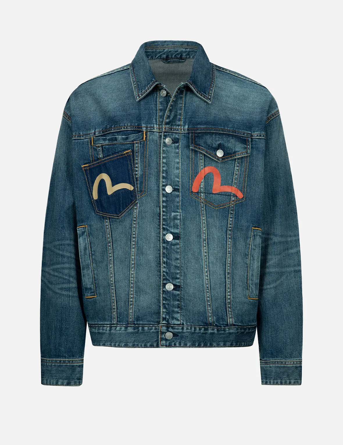 Multi-Pocket Washed Denim Jacket