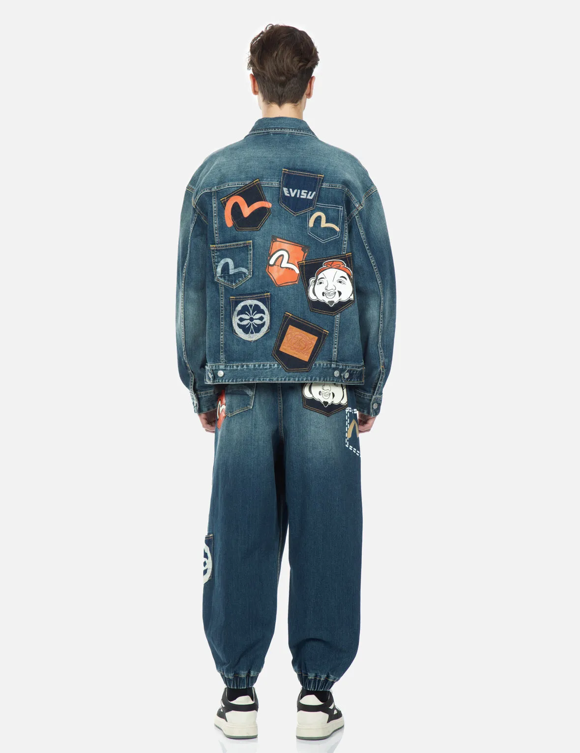 Multi-Pocket Washed Denim Jacket