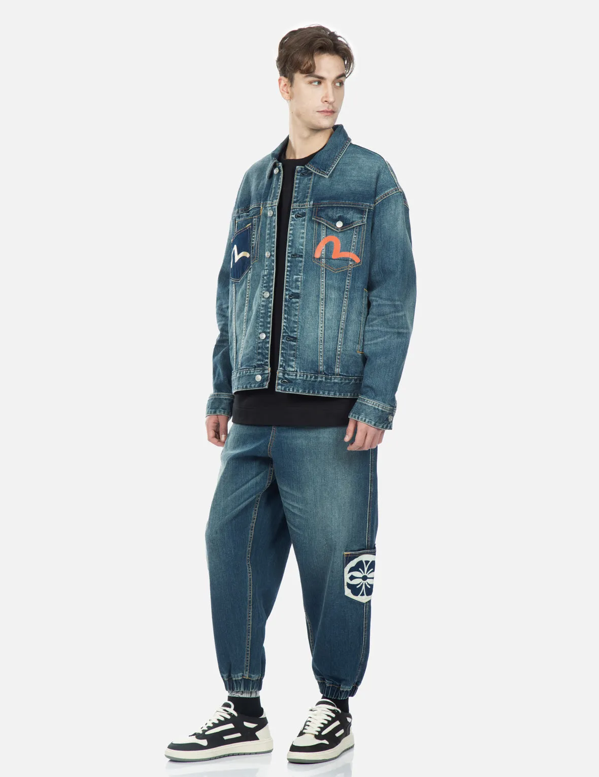 Multi-Pocket Washed Denim Jacket