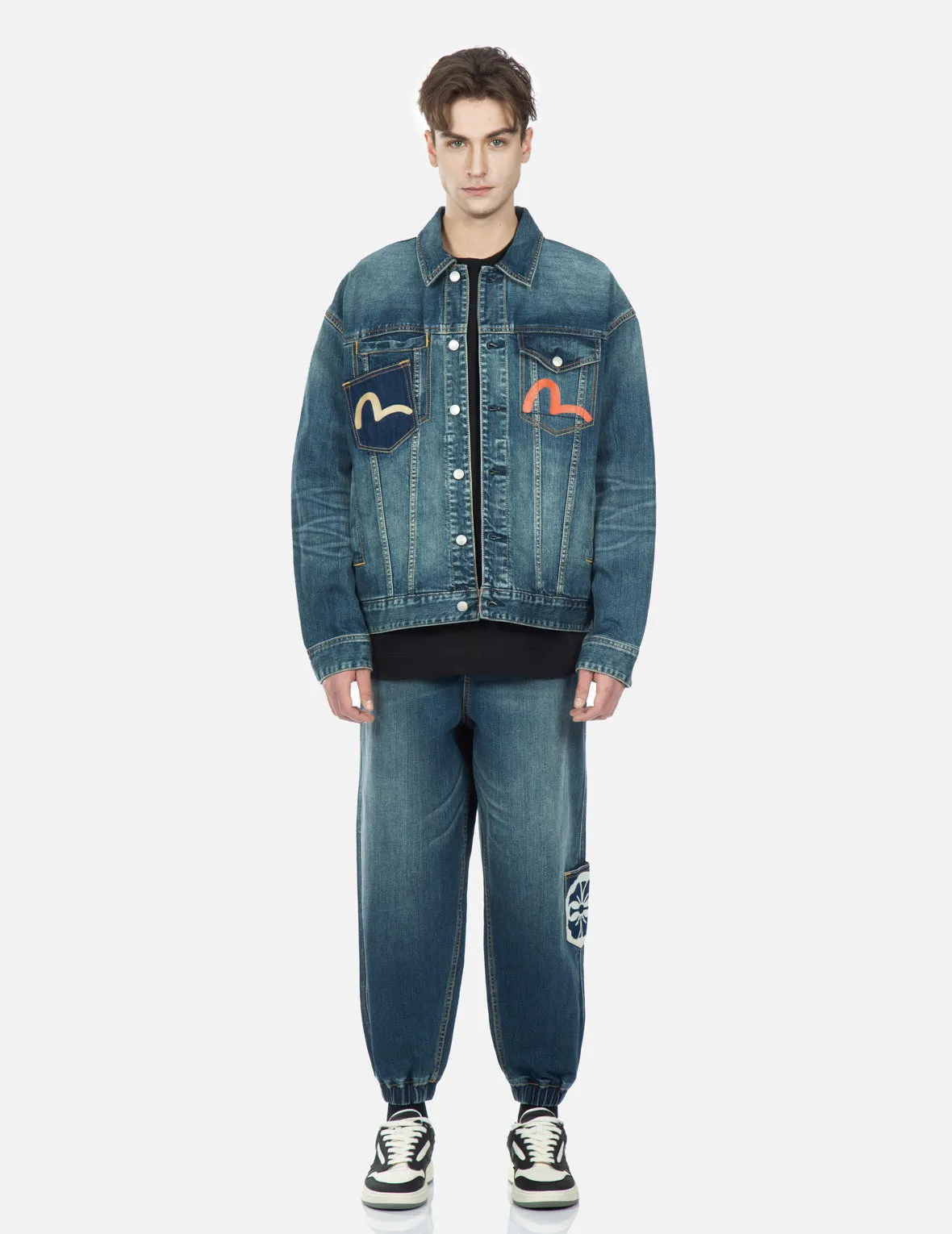Multi-Pocket Washed Denim Jacket