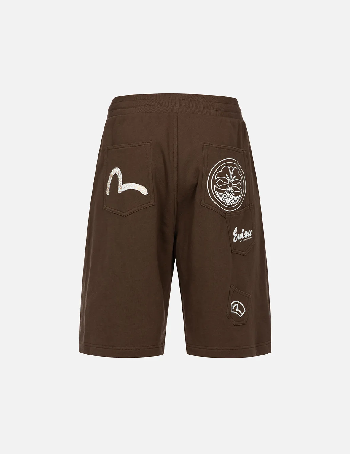 Multi-Pockets and Print Relax Fit Sweat Shorts