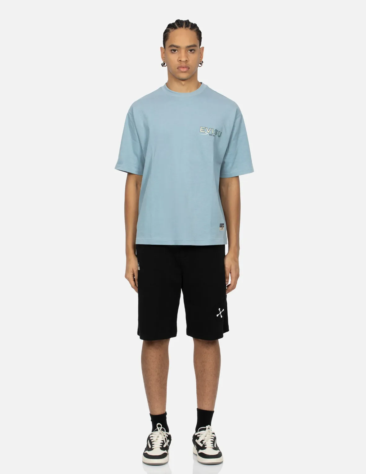 Multi-Pockets and Print Relax Fit Sweat Shorts