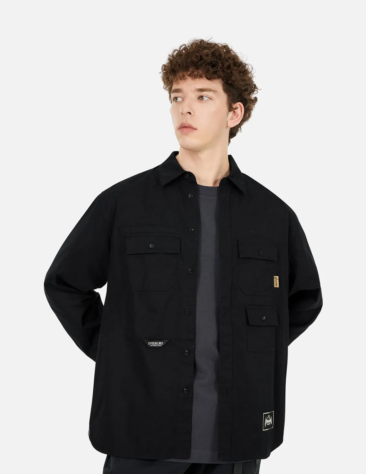 Multi-pockets Relax Fit Long Sleeves Shirt