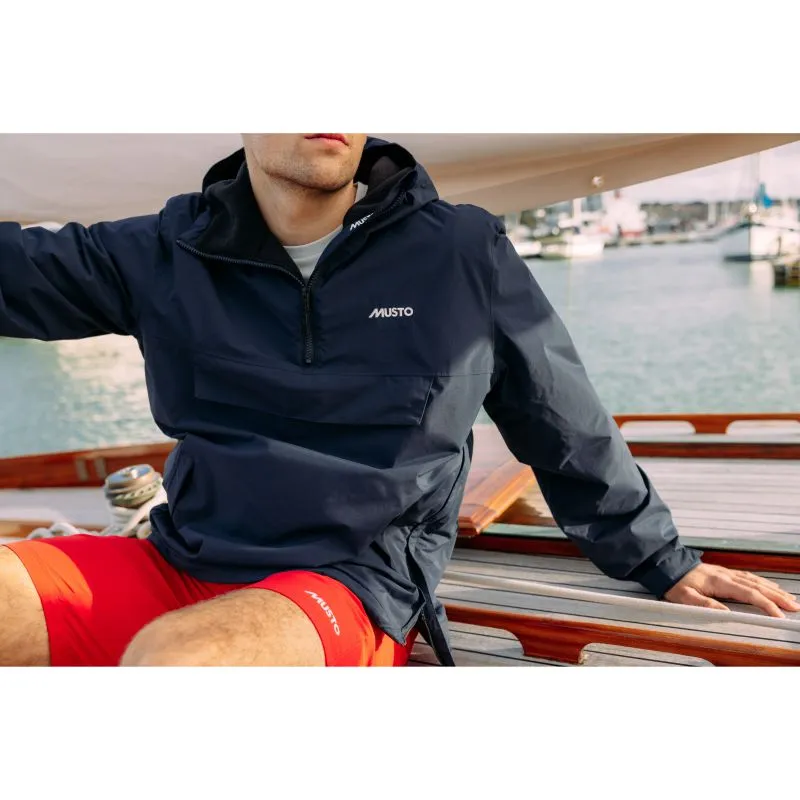 Musto Snug Mens Zip Neck BR1 Waterproof Polartec Lined Anorak Smock - Navy
