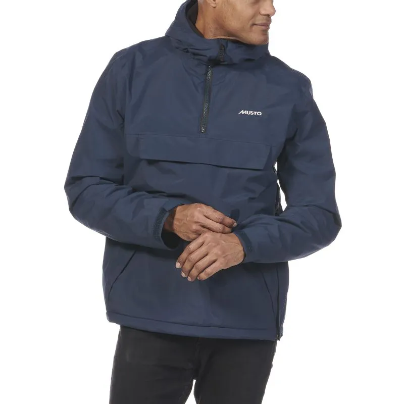 Musto Snug Mens Zip Neck BR1 Waterproof Polartec Lined Anorak Smock - Navy