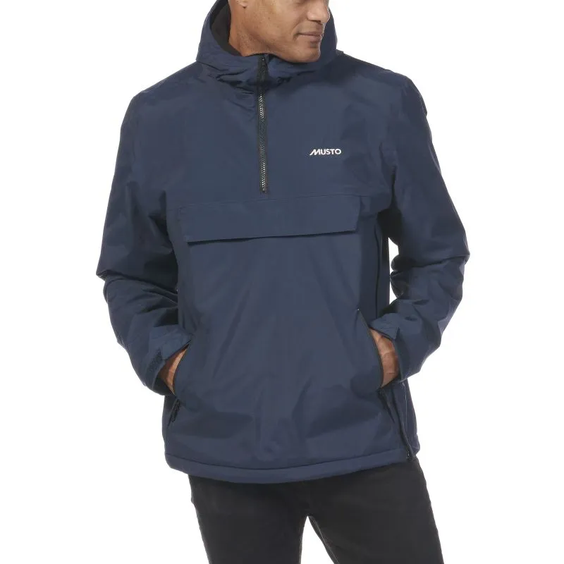 Musto Snug Mens Zip Neck BR1 Waterproof Polartec Lined Anorak Smock - Navy