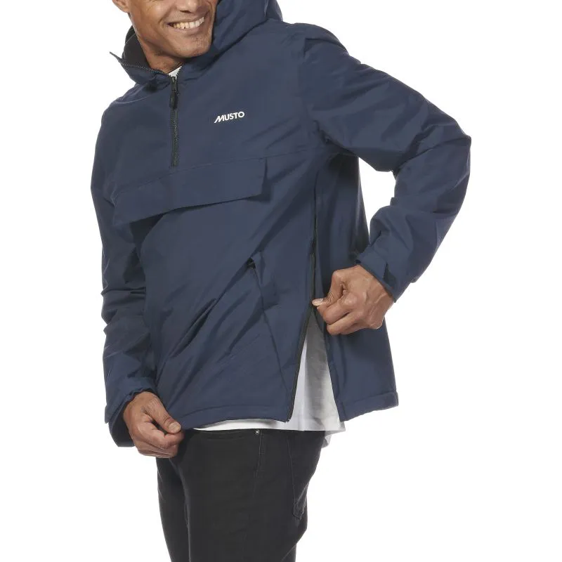 Musto Snug Mens Zip Neck BR1 Waterproof Polartec Lined Anorak Smock - Navy