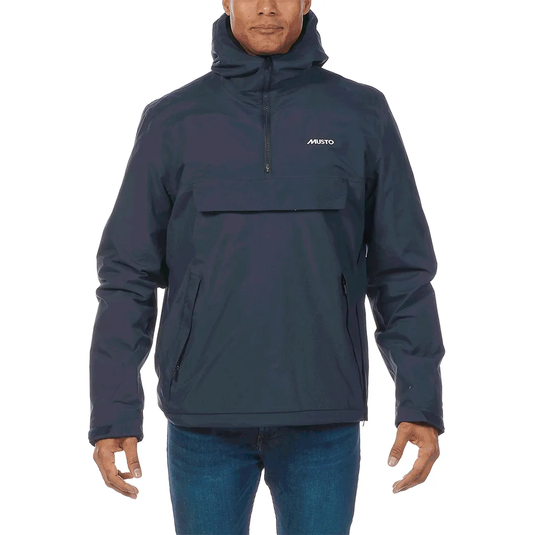 Musto Snug Mens Zip Neck BR1 Waterproof Polartec Lined Anorak Smock - Navy