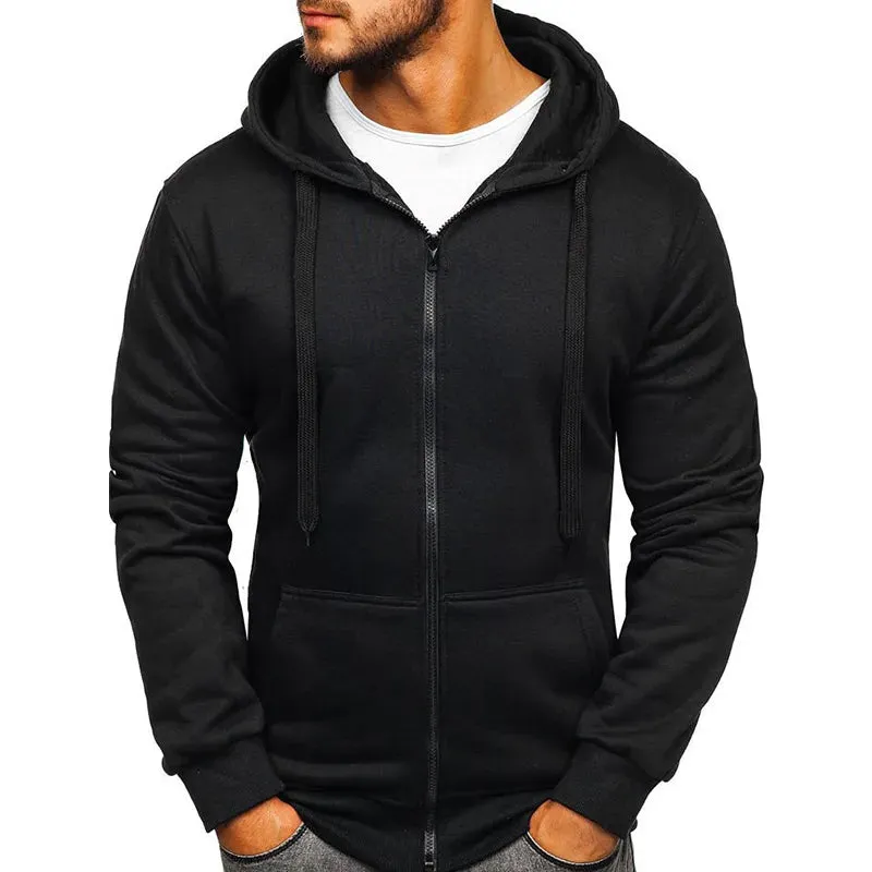 New Solid Color Zipper Hoodies