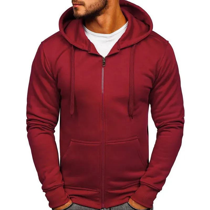 New Solid Color Zipper Hoodies