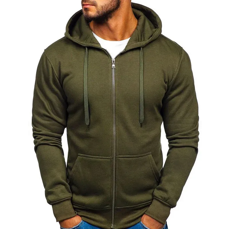 New Solid Color Zipper Hoodies
