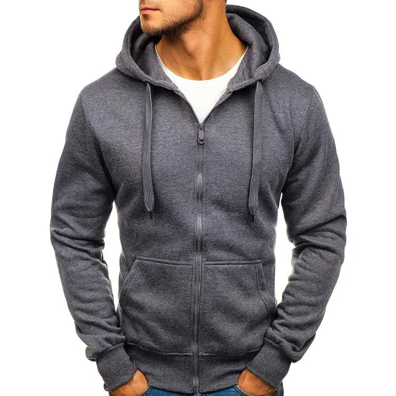 New Solid Color Zipper Hoodies