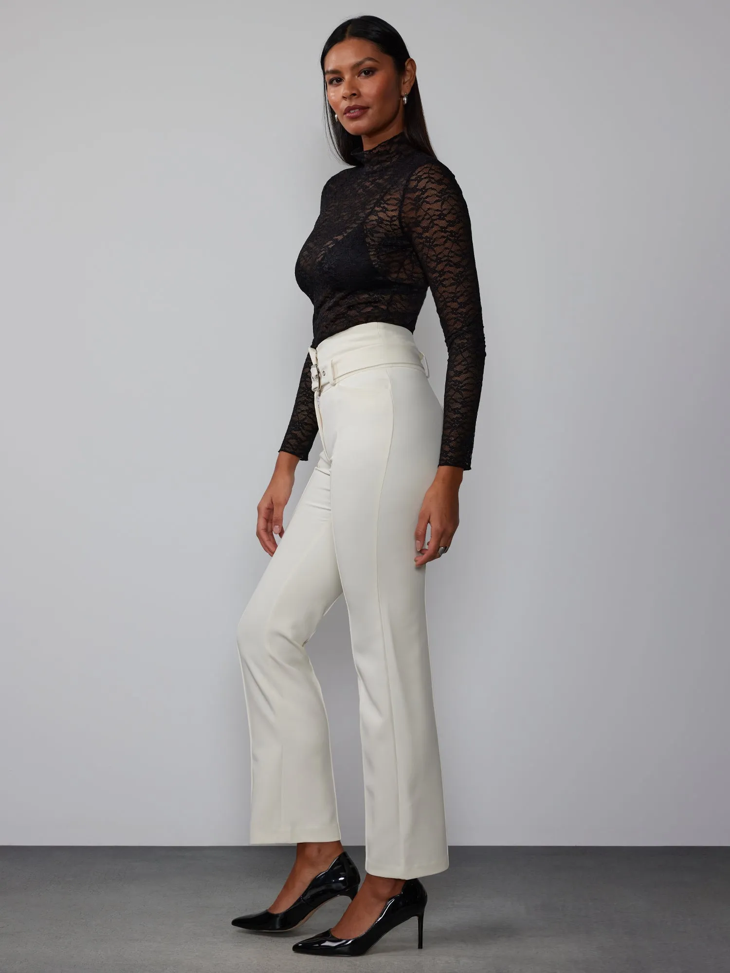 Oversize Waistband Belted Pant