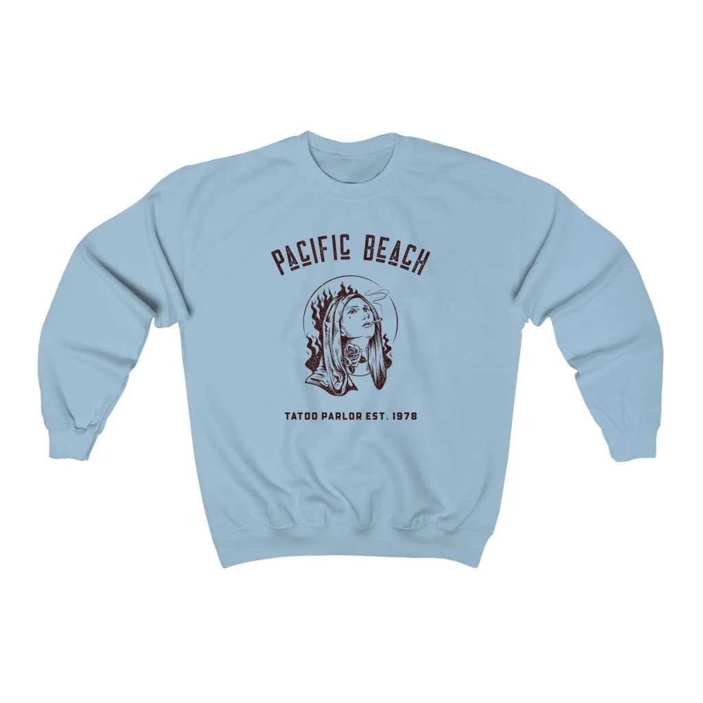 Pacific Beach Tattoo Parlor Unisex Heavy Blend Crewneck Sweatshirt