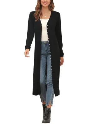 Pearls Single Breasted Longline Cardigan Dress