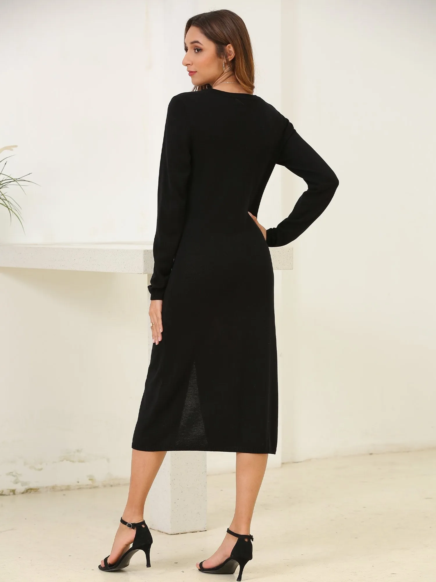 Pearls Single Breasted Longline Cardigan Dress
