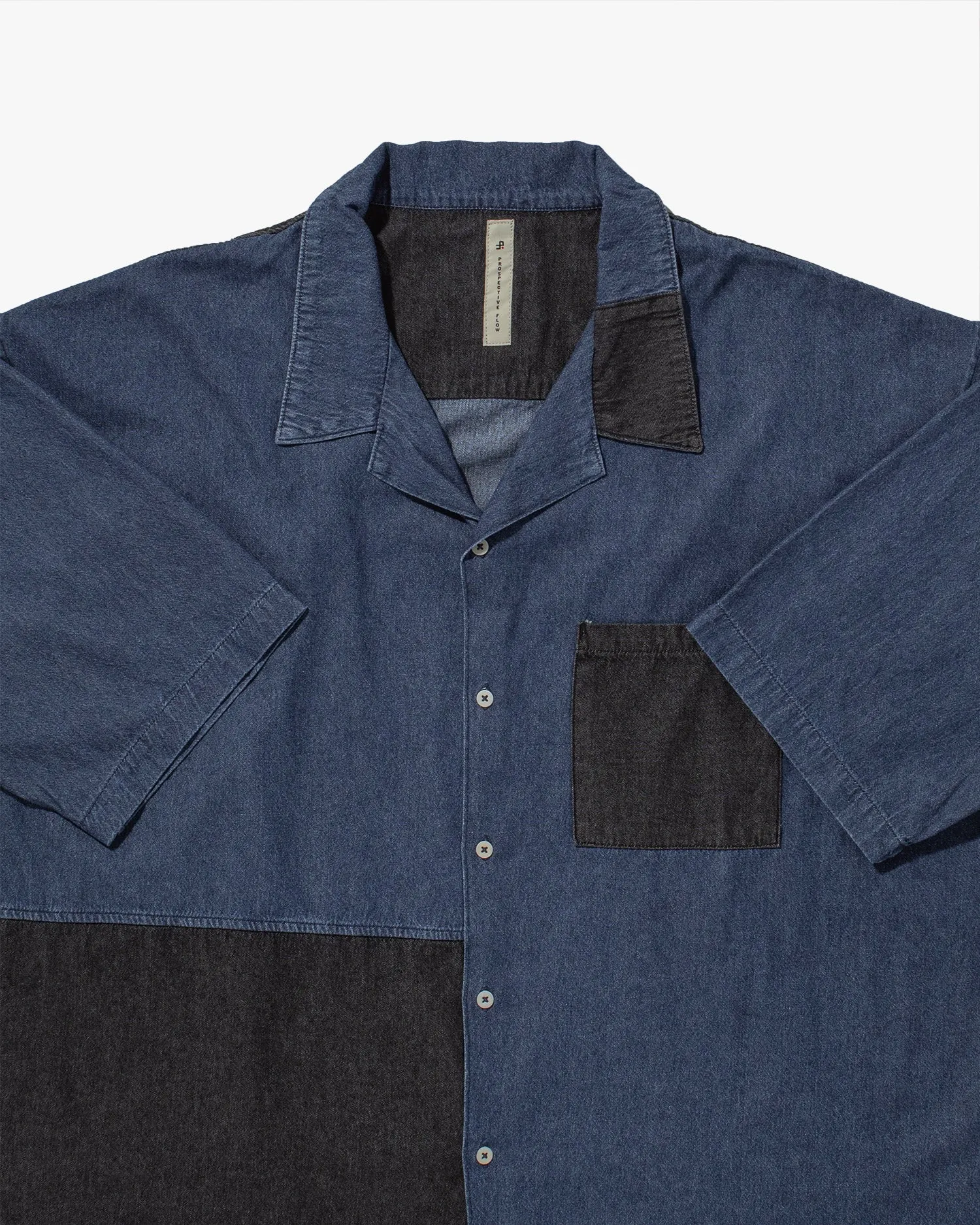 Prospective Flow Button Up Shirt, RIYU - DNMC Blue and Black Kariyushi Wear