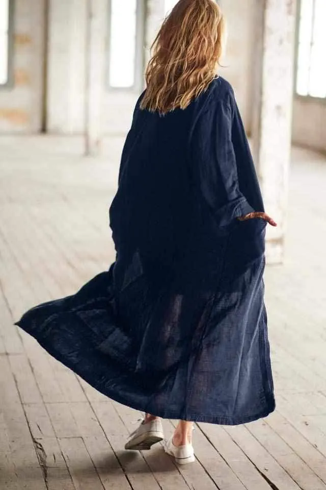 Robe Linen Navy