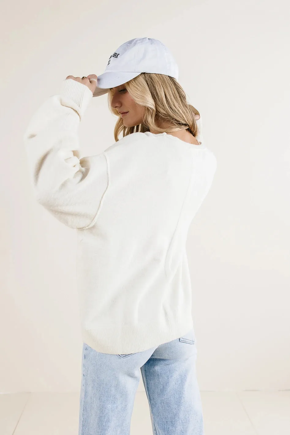 Sofia Knit Sweater in White - FINAL SALE