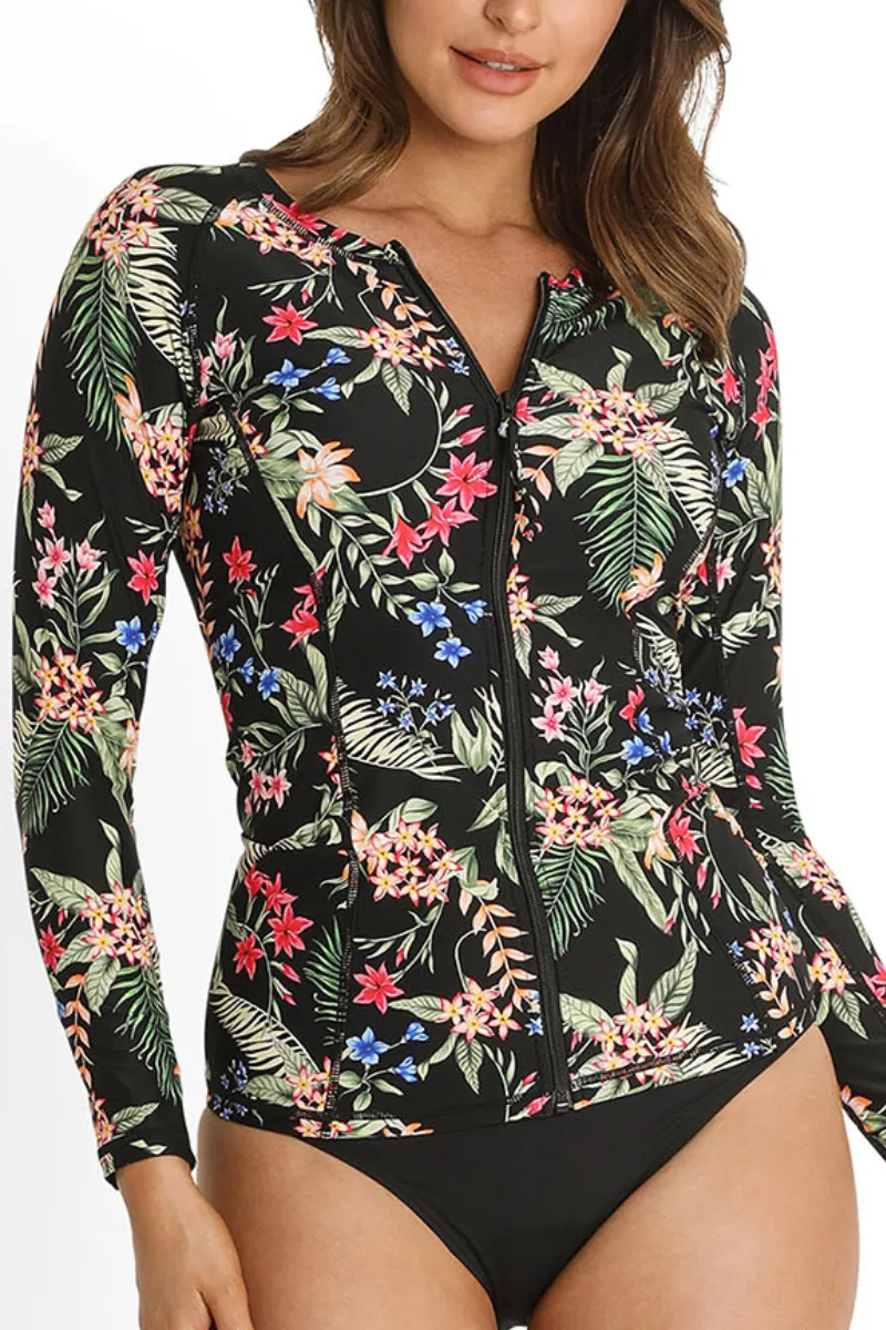 Sunseeker Evie Zip Front Rash Vest Black