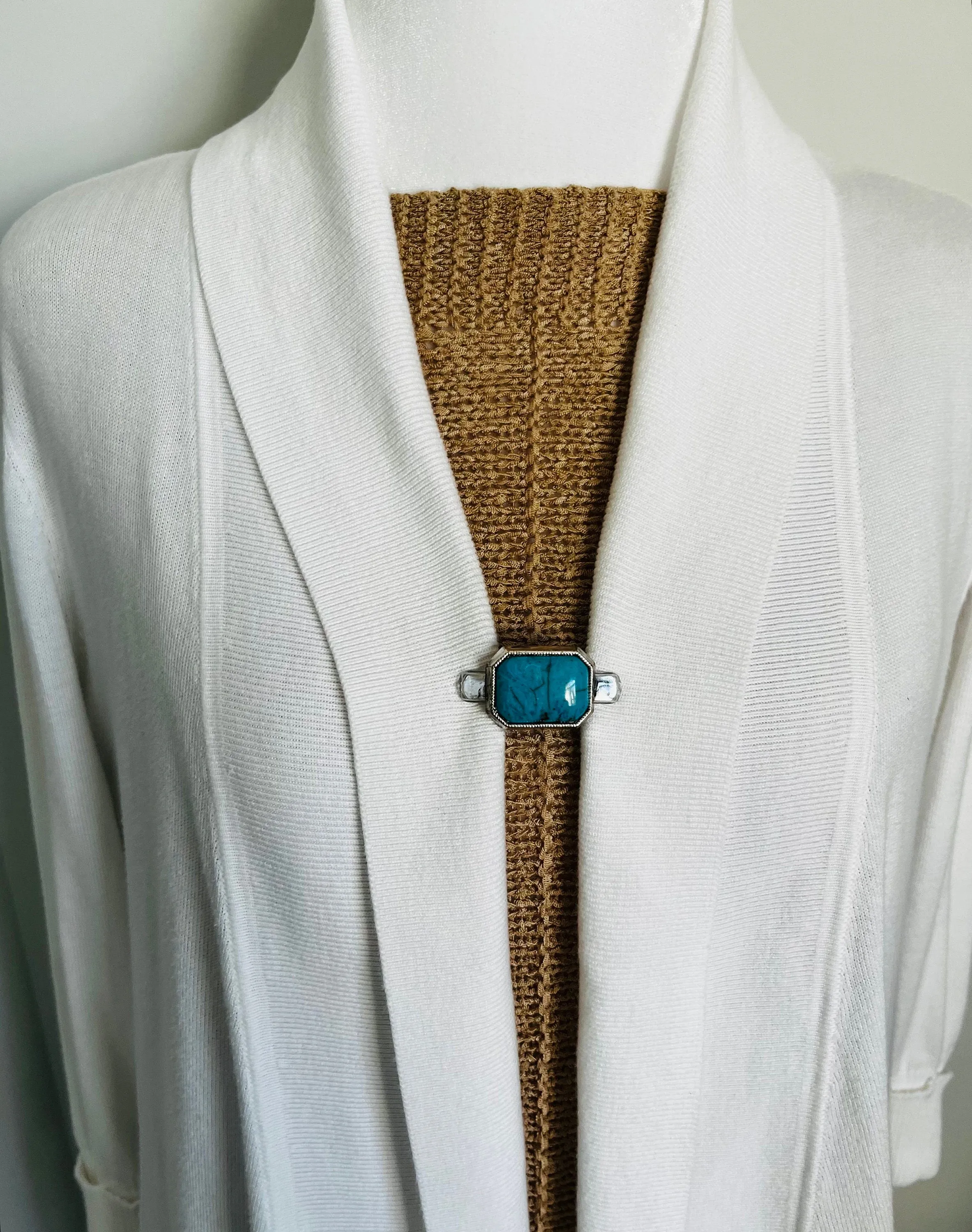 Sweater Clips Turquoise Sweater Clip for Cardigans Southwestern Cardigan Clasp Tribal Kimono Clasps for Cinch for Sweater Guard Gift for Her