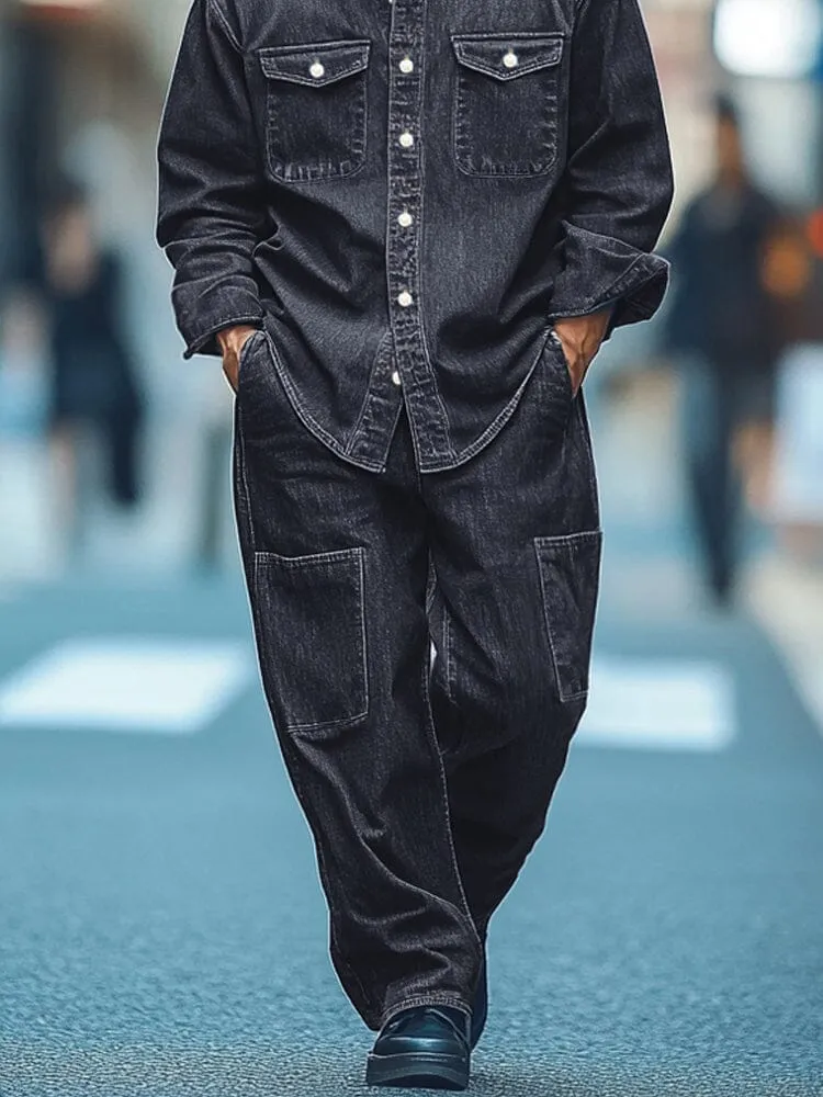 Trendy Denim Look 2-Piece Set