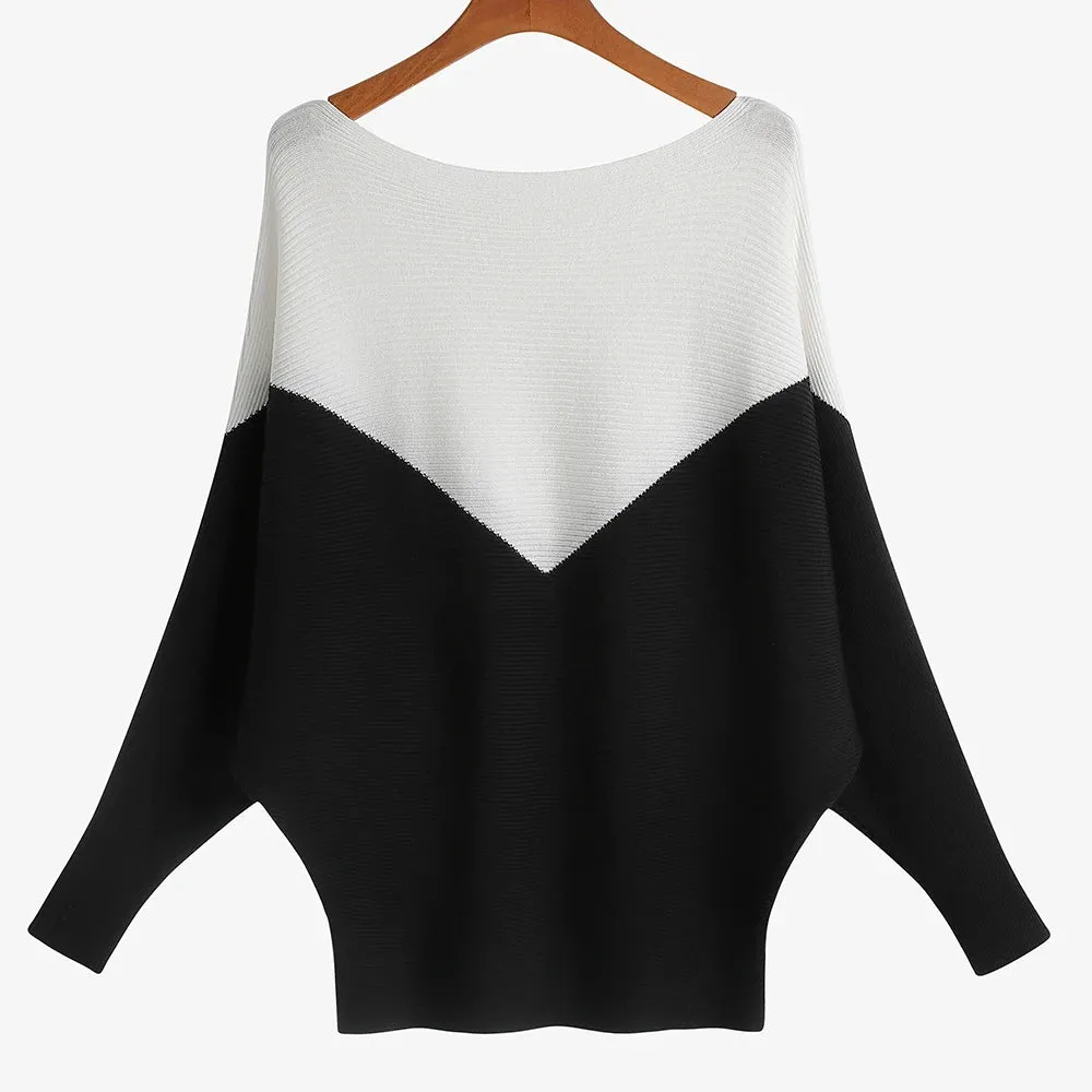 Uniwim Winter 2024 Boat Neck Batwing Sweaters Pullovers Women Casual Cashmere Sweater Plus Size Knit Jumpers Tops Pull Femme