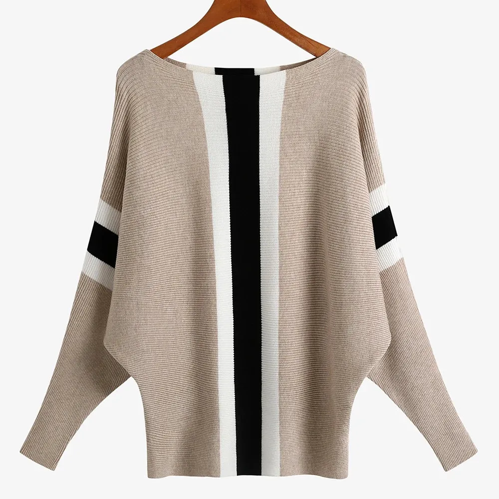 Uniwim Winter 2024 Boat Neck Batwing Sweaters Pullovers Women Casual Cashmere Sweater Plus Size Knit Jumpers Tops Pull Femme