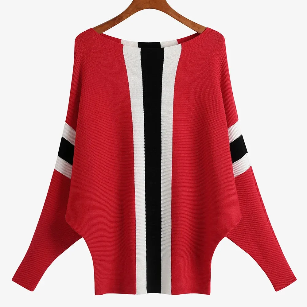 Uniwim Winter 2024 Boat Neck Batwing Sweaters Pullovers Women Casual Cashmere Sweater Plus Size Knit Jumpers Tops Pull Femme