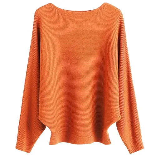 Uniwim Winter 2024 Boat Neck Batwing Sweaters Pullovers Women Casual Cashmere Sweater Plus Size Knit Jumpers Tops Pull Femme