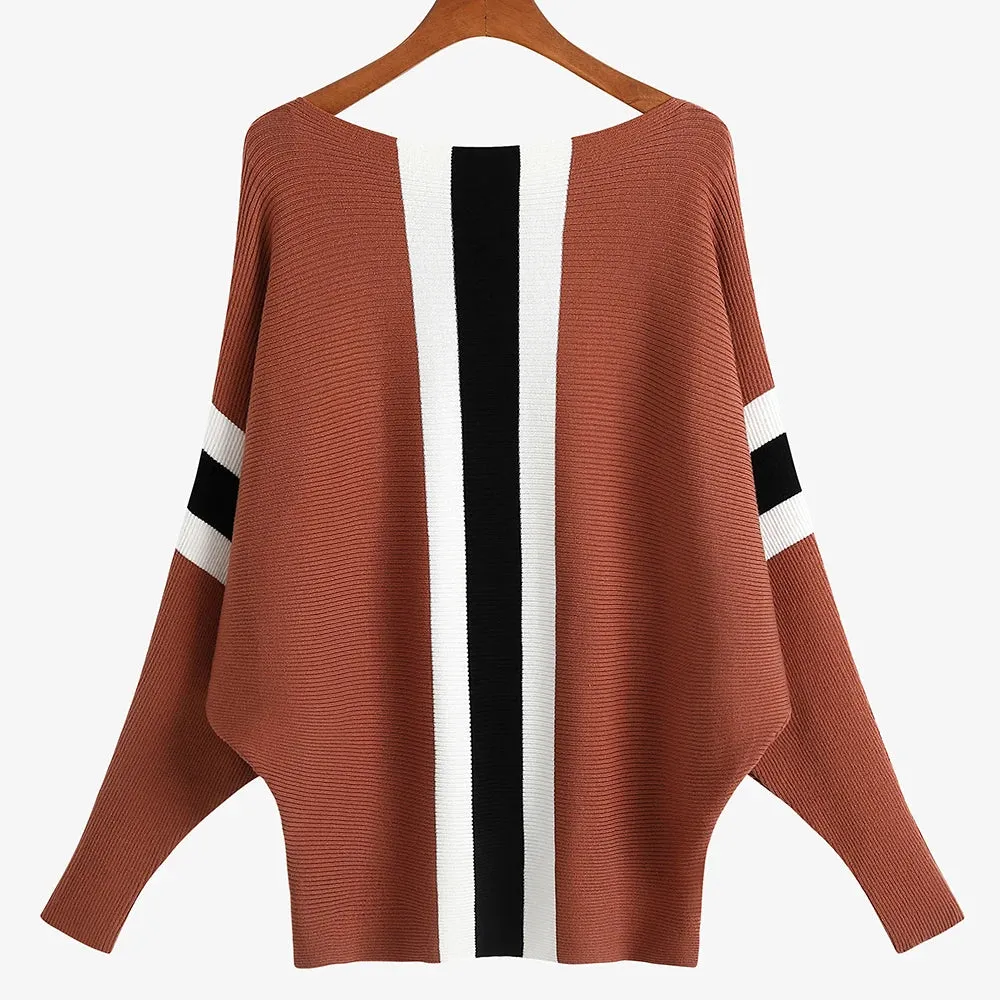 Uniwim Winter 2024 Boat Neck Batwing Sweaters Pullovers Women Casual Cashmere Sweater Plus Size Knit Jumpers Tops Pull Femme