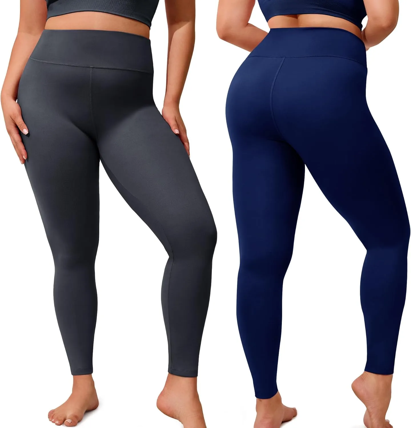 VALANDY Creamlush 3 Pack Plus Size Leggings for Women-High Waisted Soft Stretchy Yoga Pants,L-5XL