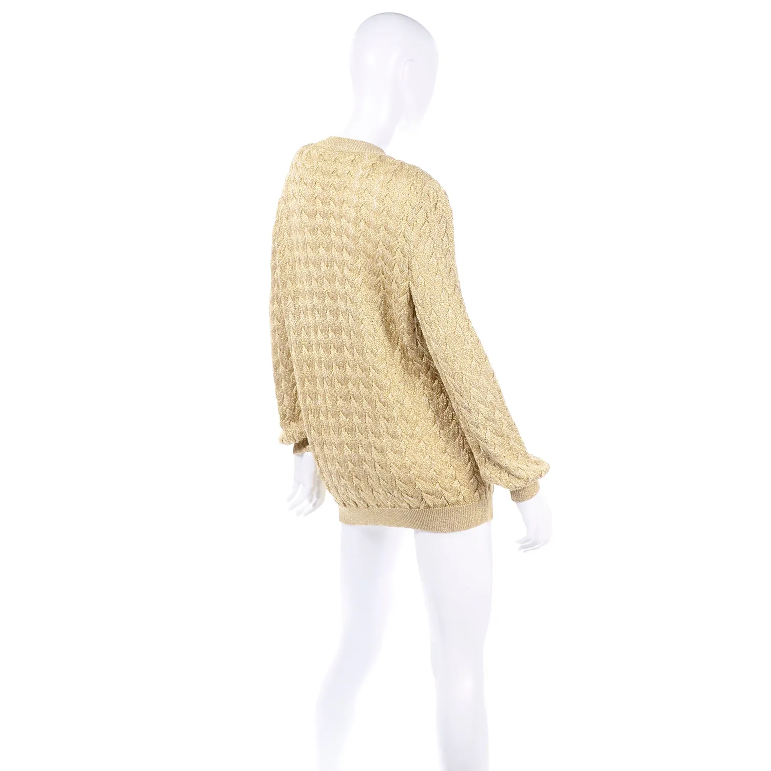 Vintage Valentino Gold Sparkle Pullover Long Sweater