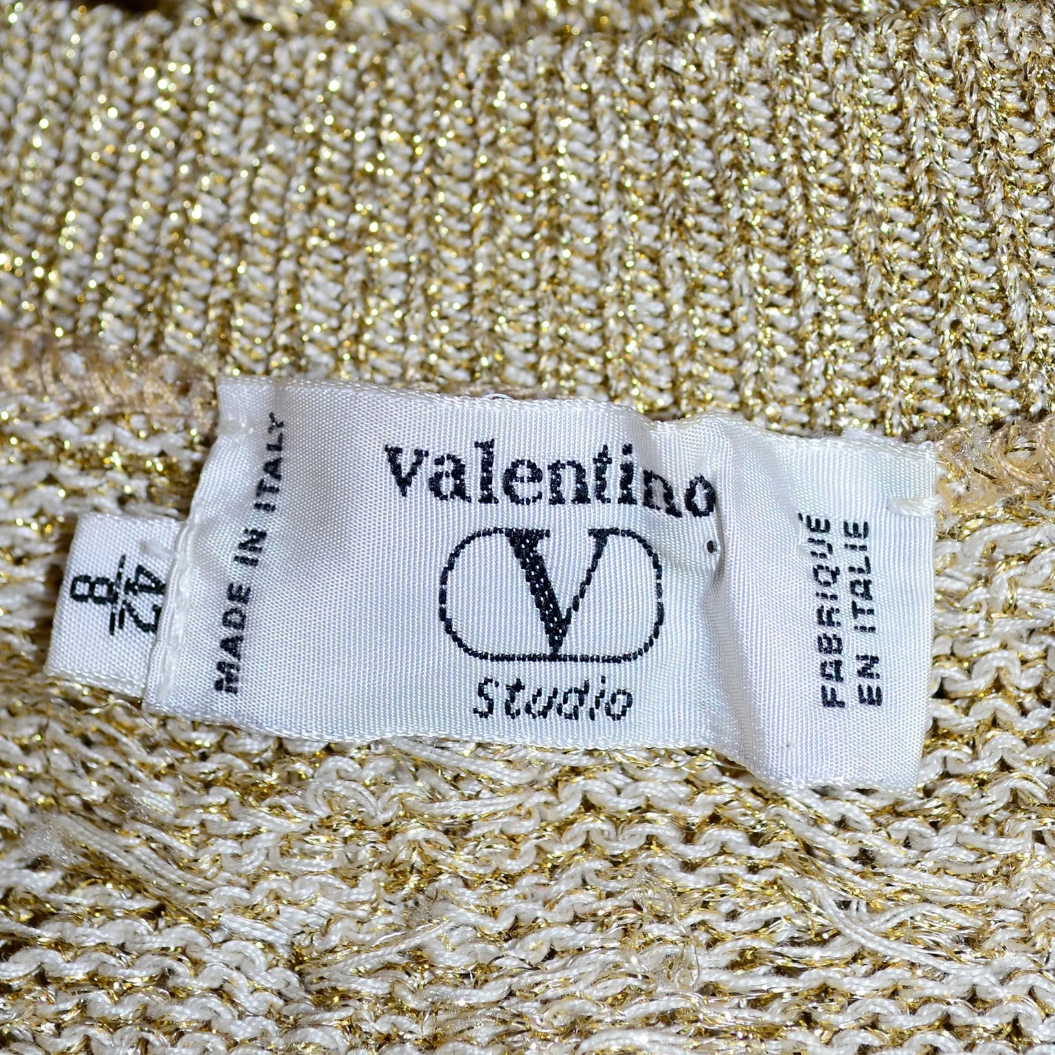 Vintage Valentino Gold Sparkle Pullover Long Sweater