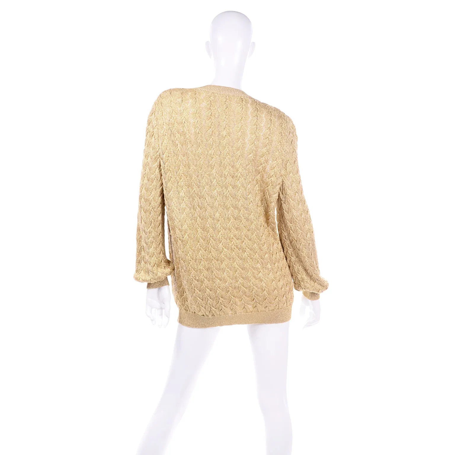 Vintage Valentino Gold Sparkle Pullover Long Sweater