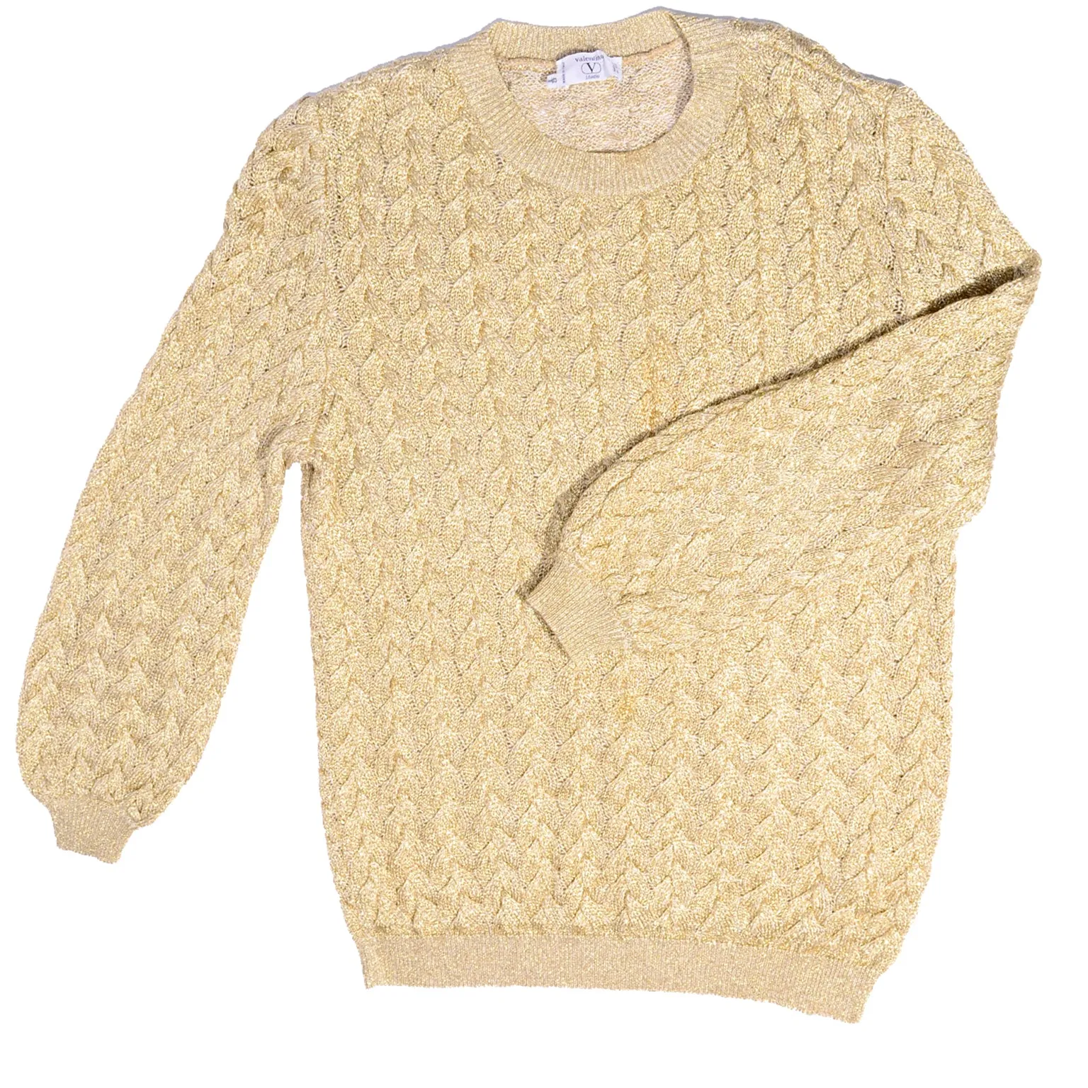 Vintage Valentino Gold Sparkle Pullover Long Sweater