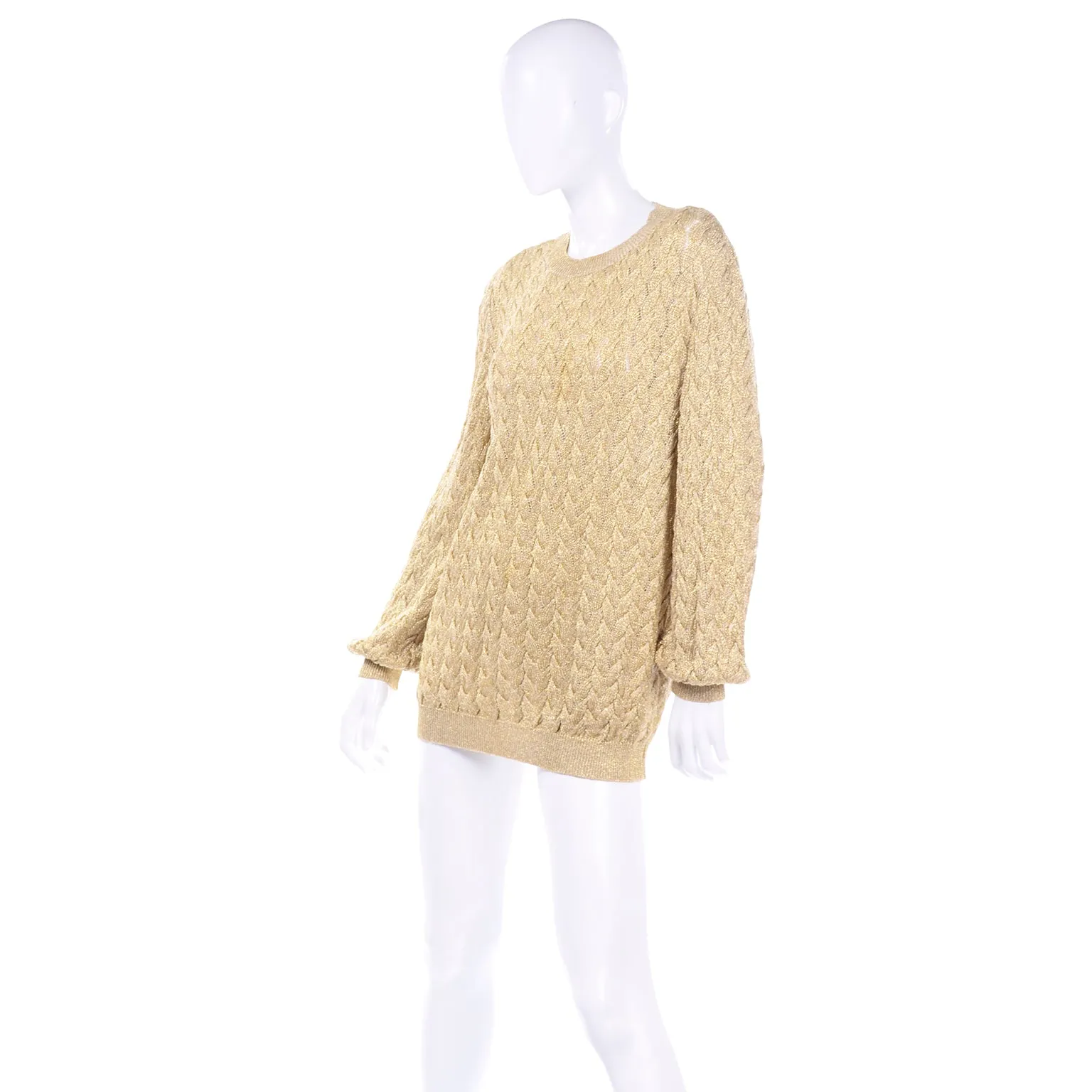 Vintage Valentino Gold Sparkle Pullover Long Sweater