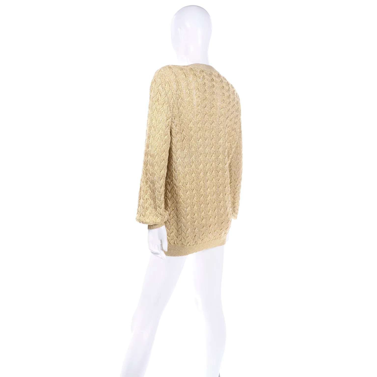 Vintage Valentino Gold Sparkle Pullover Long Sweater