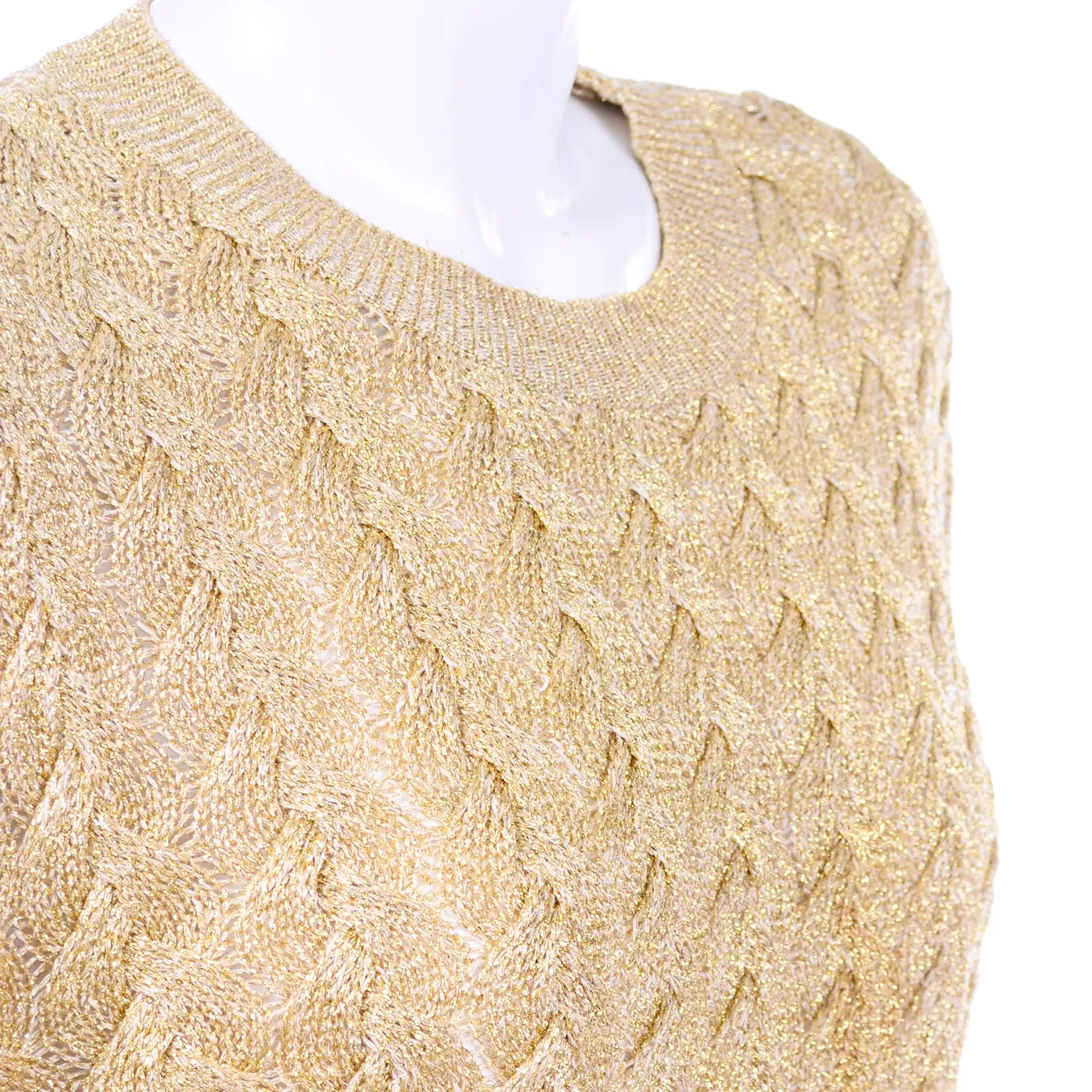 Vintage Valentino Gold Sparkle Pullover Long Sweater