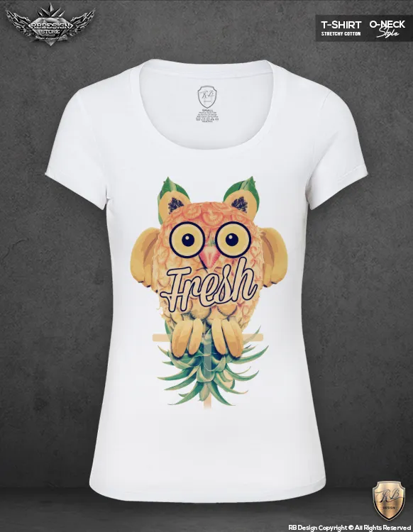 Women's Cute Owl T-shirt Unique Fresh RB Design Fruits Tank Top WD262
