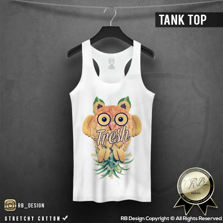 Women's Cute Owl T-shirt Unique Fresh RB Design Fruits Tank Top WD262