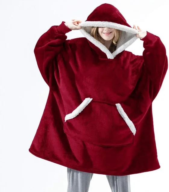 Women’s Oversized Hoodie Sweatshirt Winter Fleece - Giant Wearable Blanket With Sleeves Hoodies Sweat Women Clothes Moletom Feminino