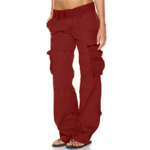 Women's Retro French Multi Pocket Pants