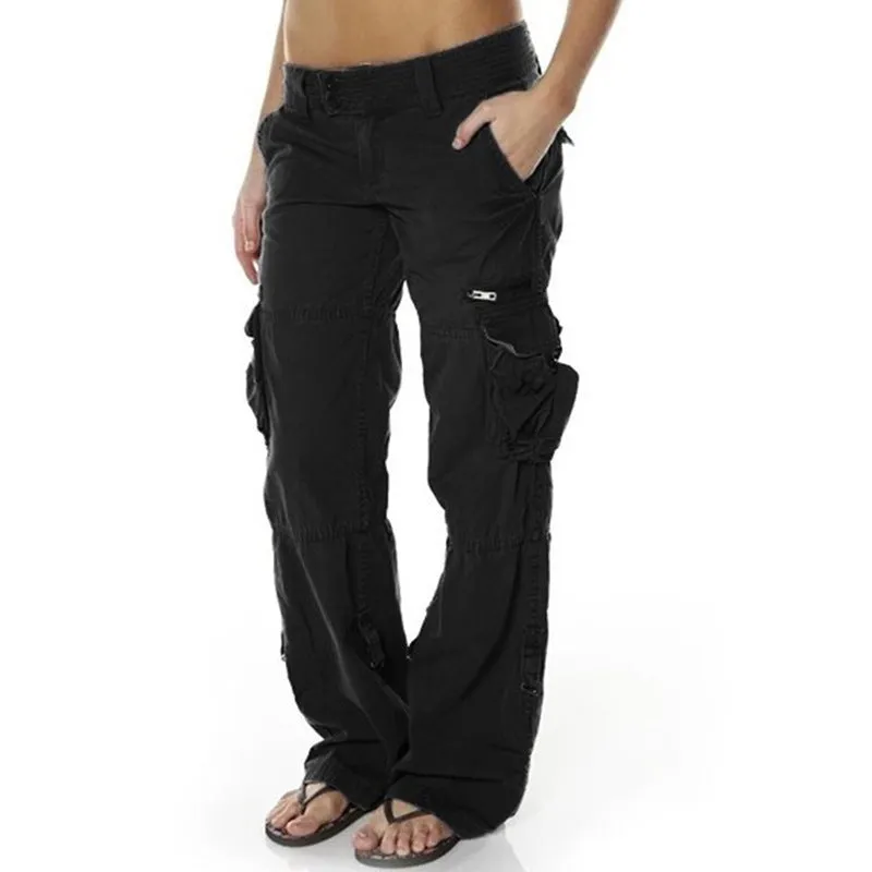 Women's Retro French Multi Pocket Pants