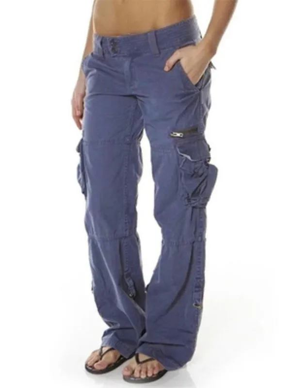 Women's Retro French Multi Pocket Pants