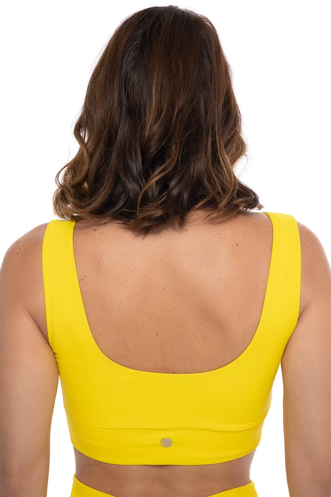 Women's Spring Garden Crop Bikini Top | Bold Yellow