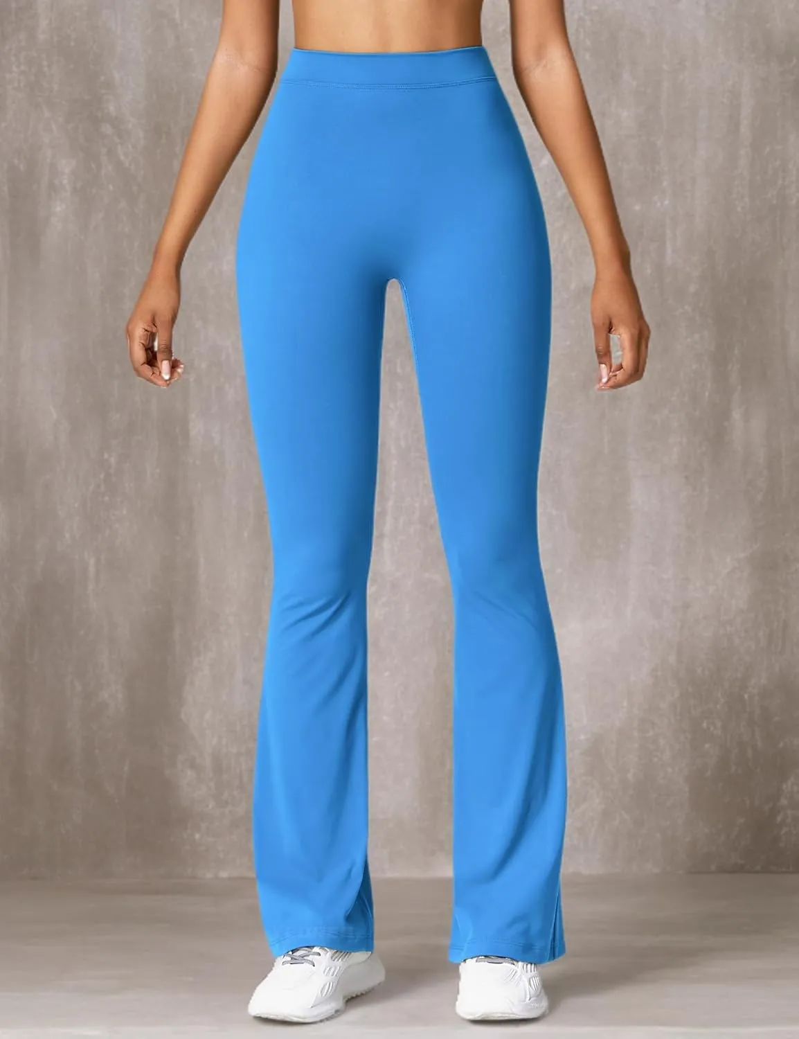 YEOREO Scrunch Flare Leggings Daze V Back Butt Lifting Wide Leg High Waist 31.5" Gym Workout Yoga Pants